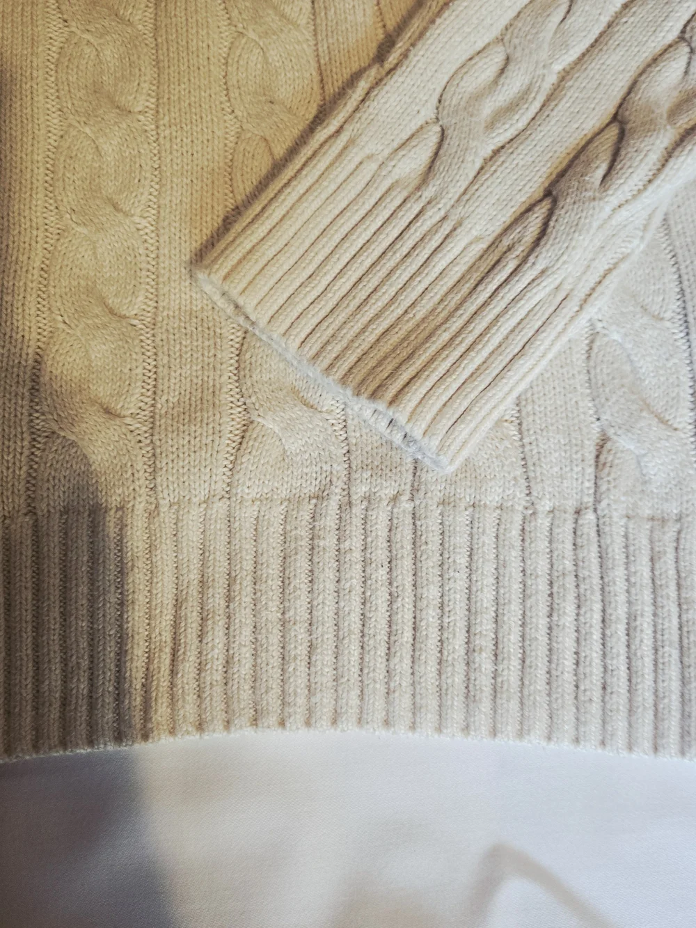 Polo by Ralph Lauren Cable-Knit Crewneck Sweater in Cream